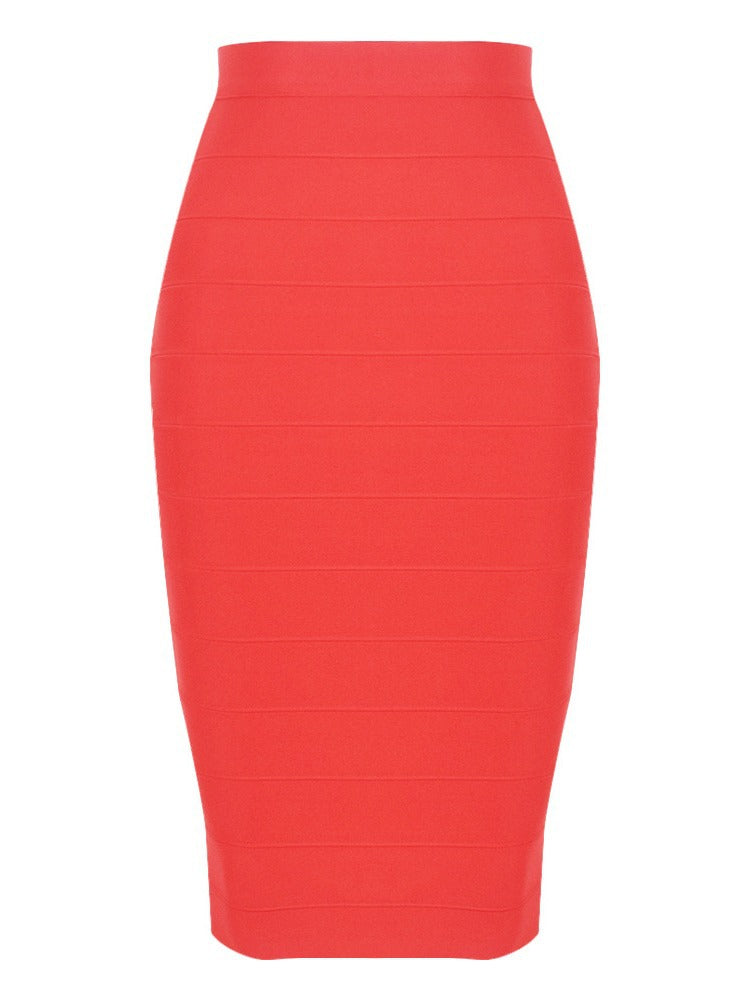 Dame figursyet midi-nederdel med struktureret design Stilla