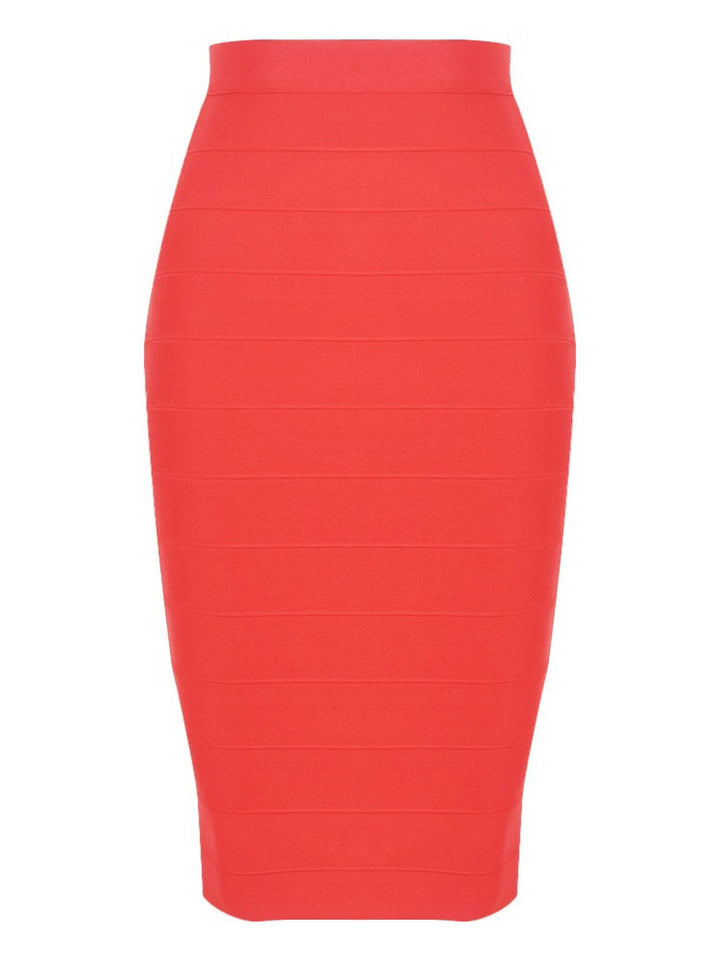 Dame figursyet midi-nederdel med struktureret design Stilla