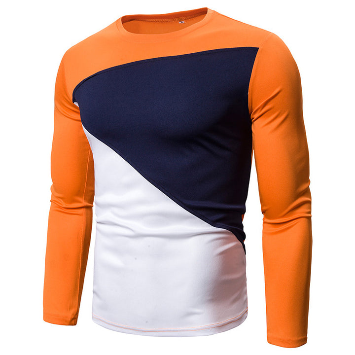 Herrer Sportsligt Langærmet Shirt med innovativt Farveblokdesign Stilla