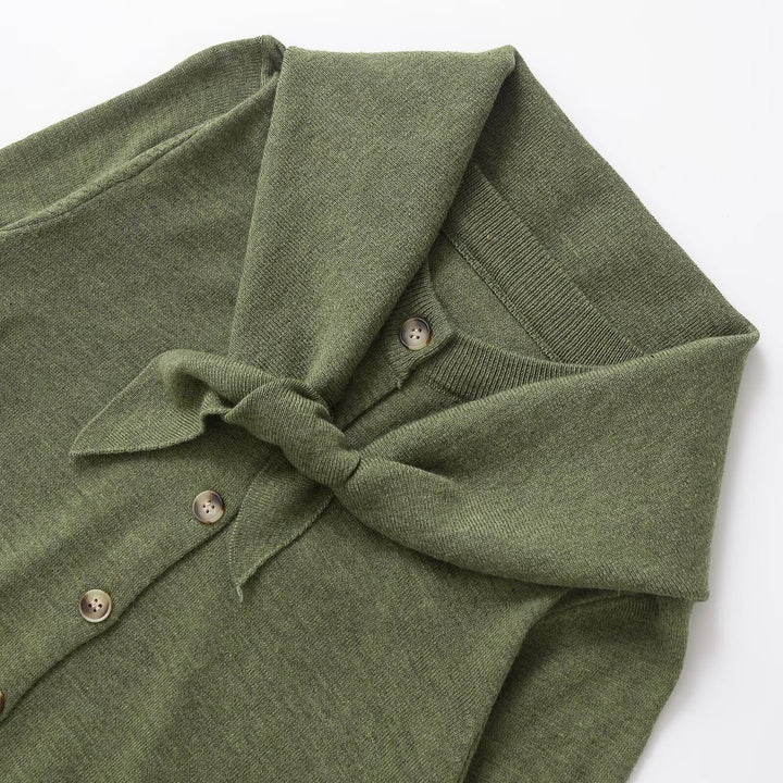 Femme Elegant strik cardigan med bundet udskæring Stilla