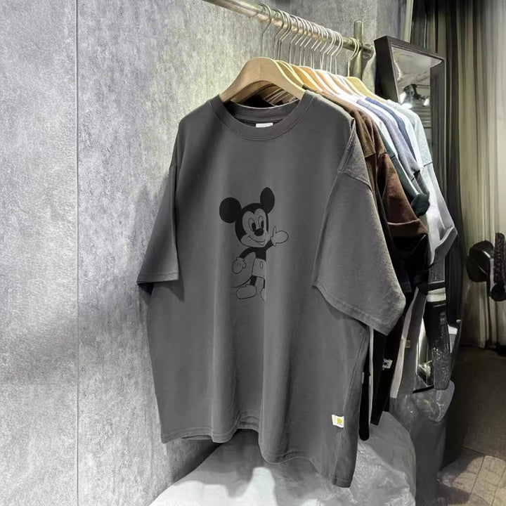 Dame Oversized T-Shirt med unik Mickey Mouse grafiktryk Stilla
