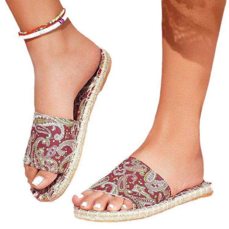 Dame Espadrilles med blomstermønster og skridsikker sål Stilla