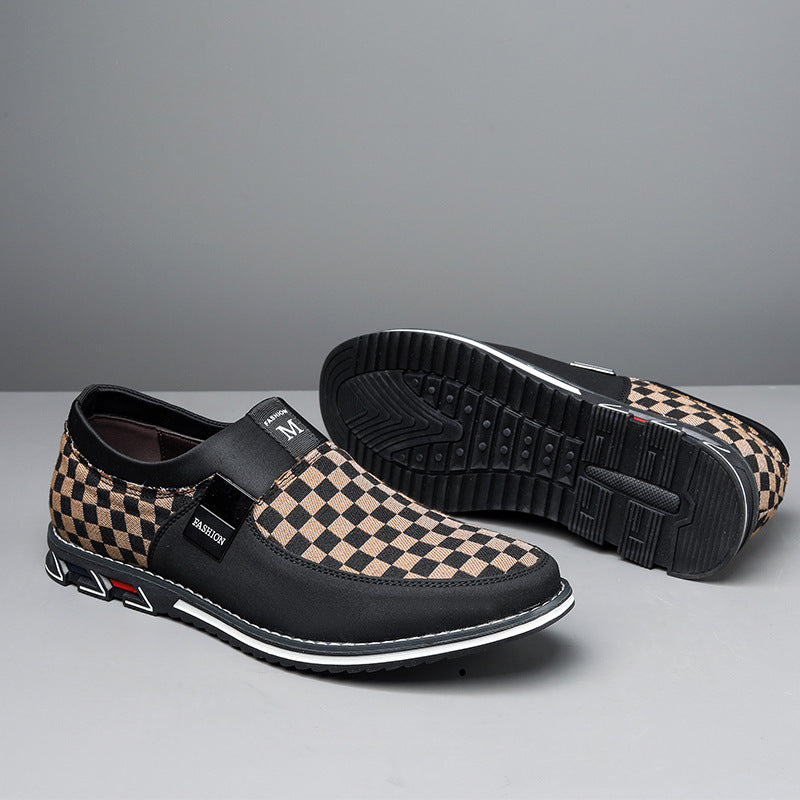 Herrer Trendy Slip-On Tjekkede Sneakers Stilla