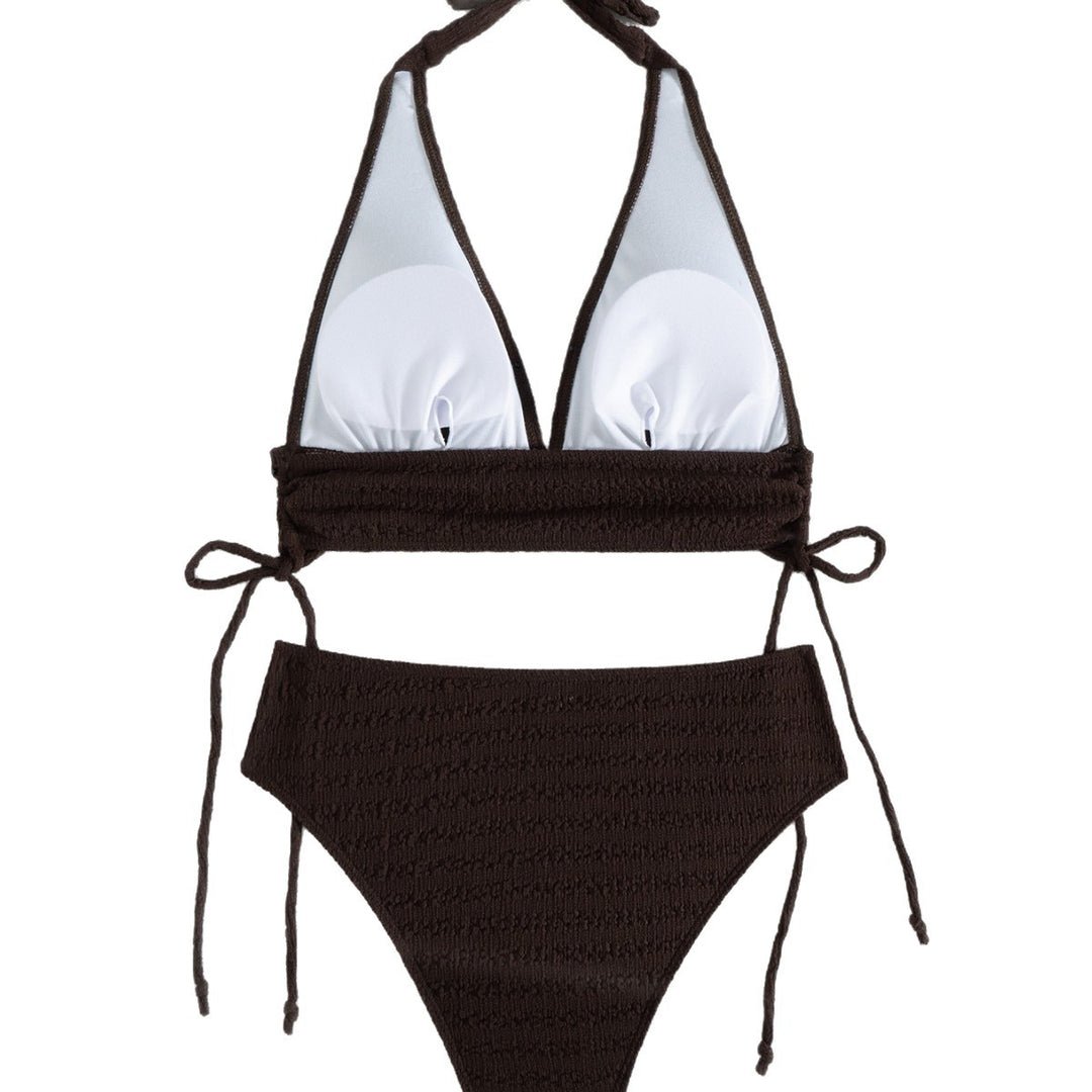 Dame Triangle-Bikini-Sæt med justerbare bindebånd og høj talje Stilla