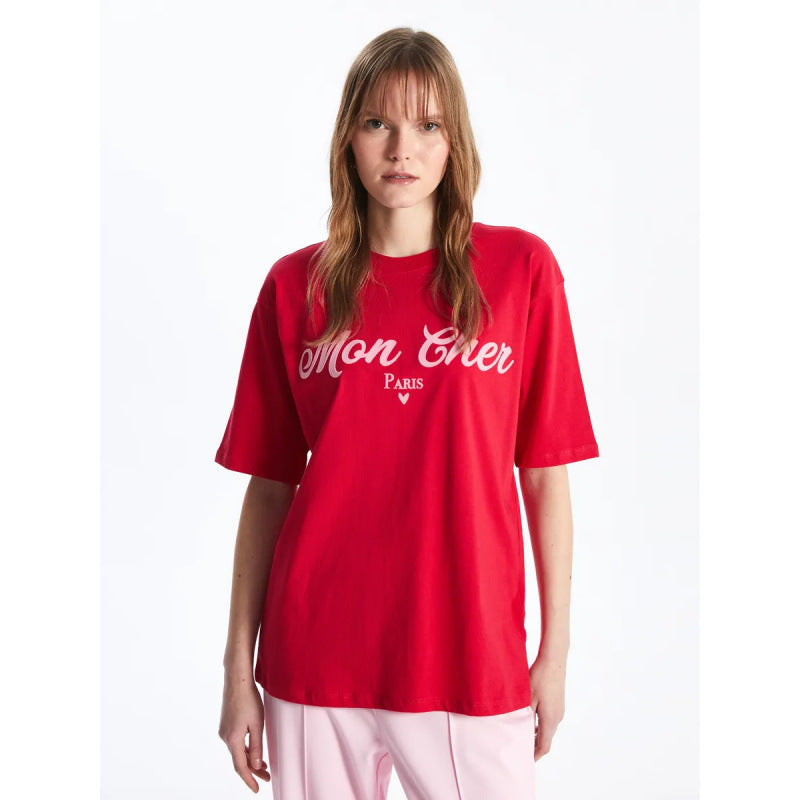 Dame Oversized T-shirt med stilfuld skrift Stilla