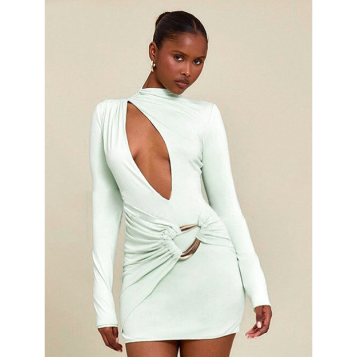 Damen Enganliegendes Minikleid mit raffiniertem Wickeldesign und tiefem Ausschnitt Skovae