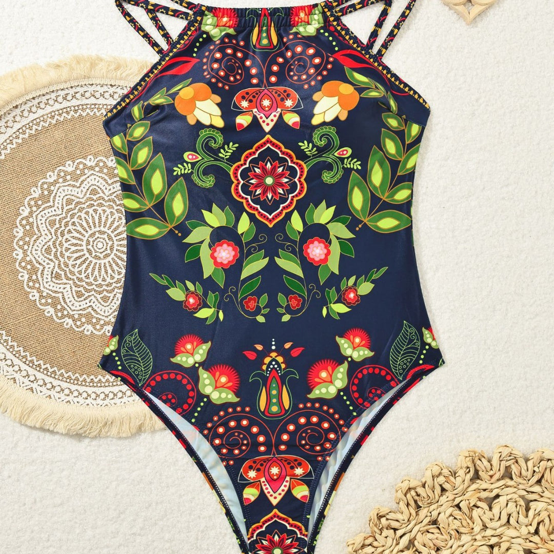 Damer Sporty badedragt med blomsterdetaljer Skovae