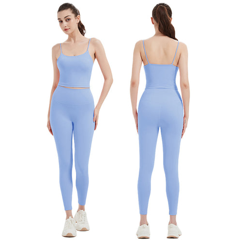 Dame Sporty Sæt med stropløs Top og højtaljede Leggings Stilla