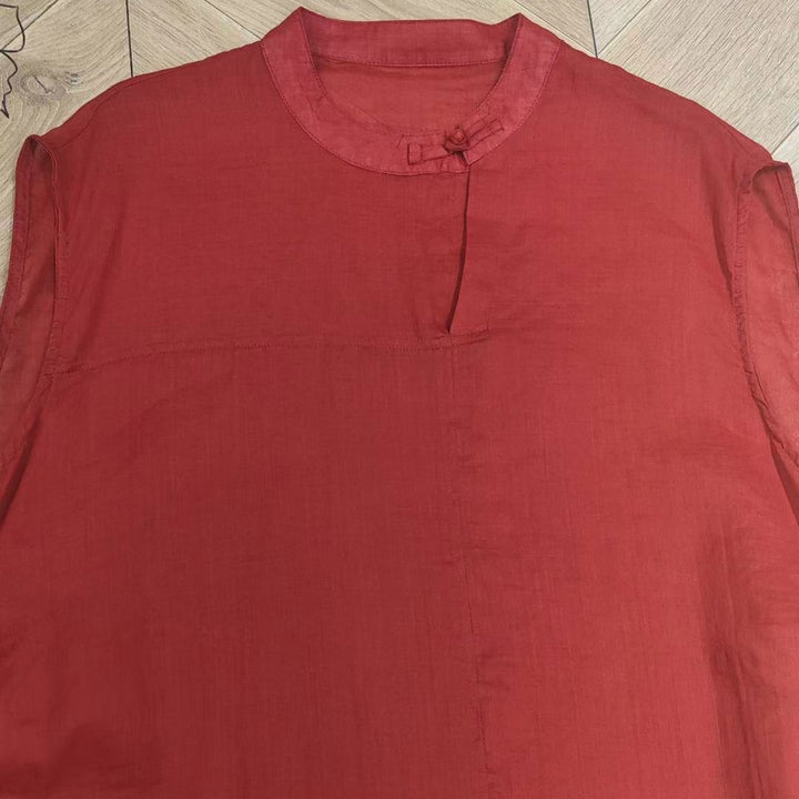 Femme Let Mandarin-krave Bluse Stilla