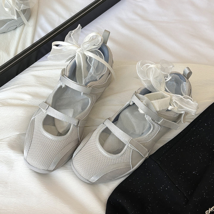 Femme Åndbare Mesh Slip-On Sneakers med Bånddetalje Stilla