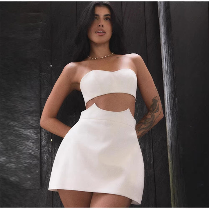 Dame Crop-Top og Nederdel-Sæt med elegant design Skovae