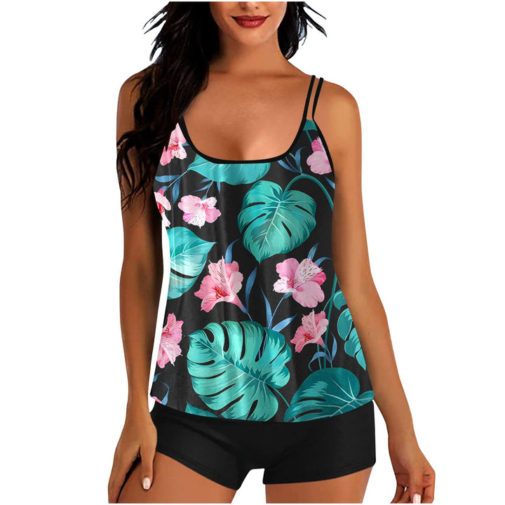 Dame Sporttop med blomstermotiv og integrerede shorts Stilla