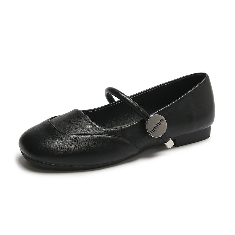 Dame Elegant Mary Jane Ballerinaer med Charmerende Rem Detalje Stilla