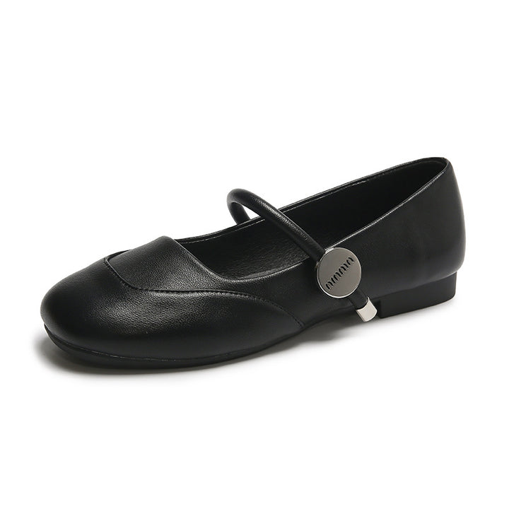 Dame Elegant Mary Jane Ballerinaer med Charmerende Rem Detalje Stilla
