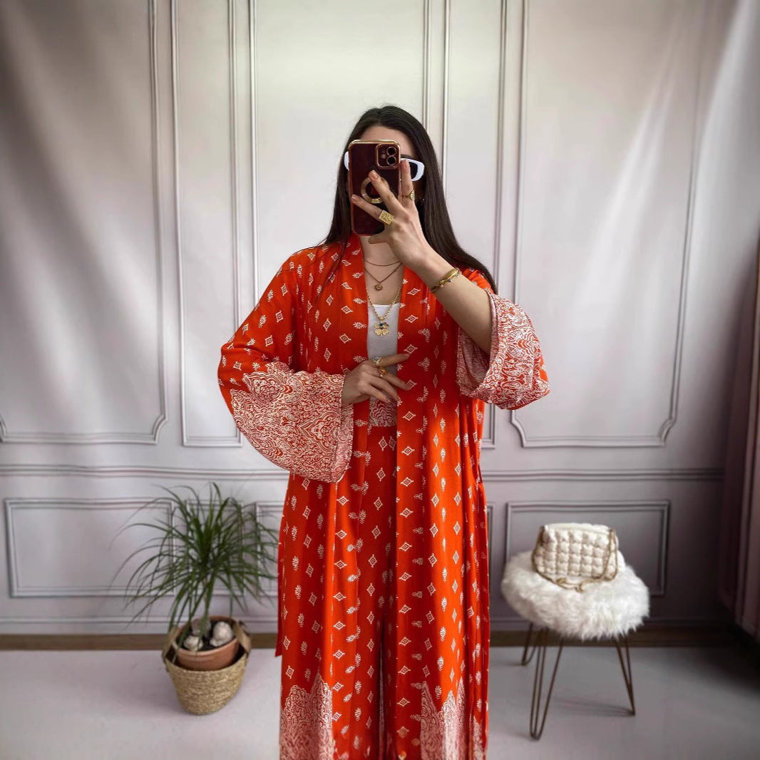 Dame sæt bestående af crop-top og maxi-nederdel med hul design Stilla
