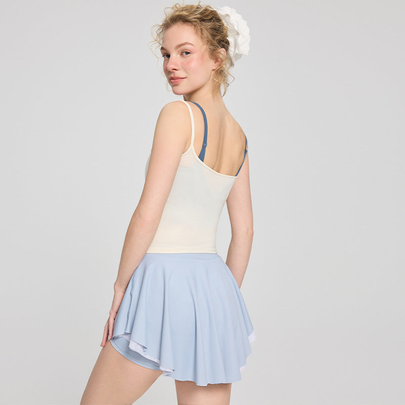 Dame flydende mini-nederdel med elastisk talje og elegant snit Stilla