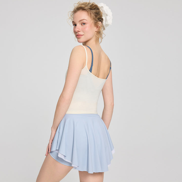 Dame flydende mini-nederdel med elastisk talje og elegant snit Stilla