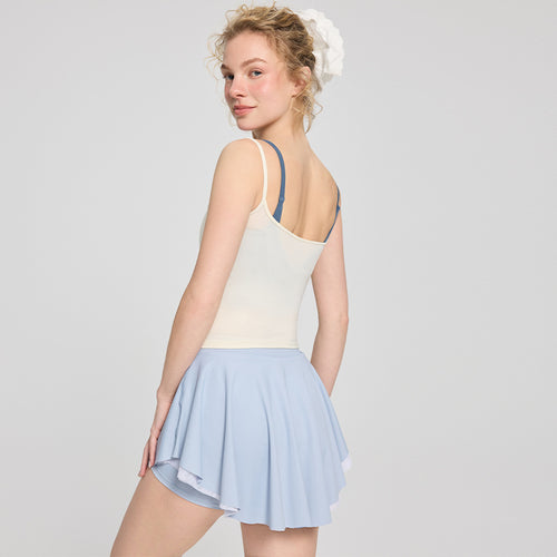 Dame flydende mini-nederdel med elastisk talje og elegant snit Stilla