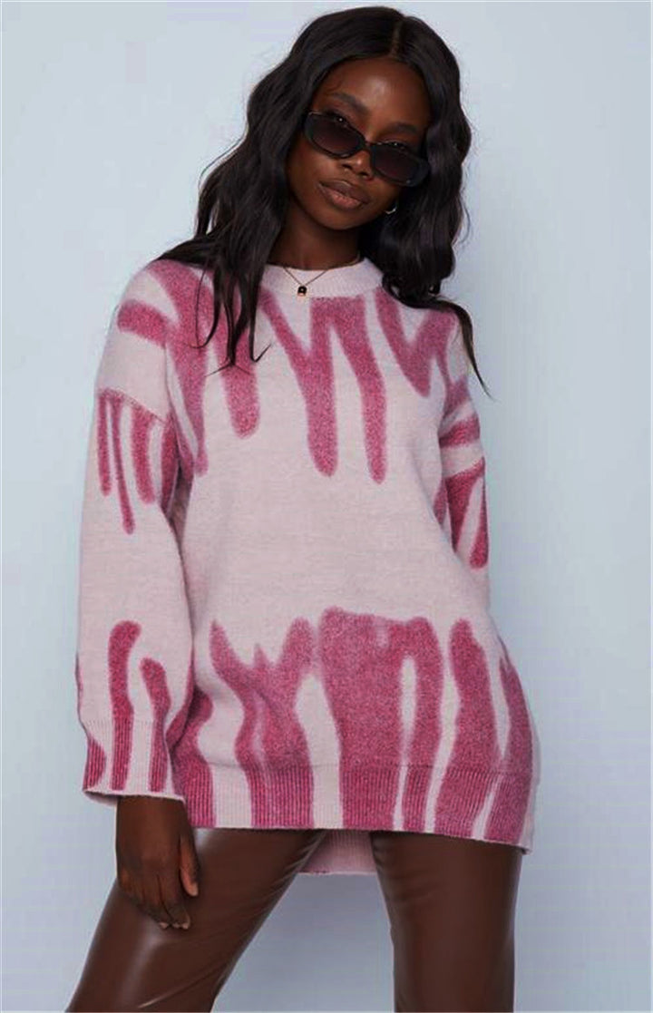 Damer Løs sweater med unik farvegradient og bred pasform Stilla