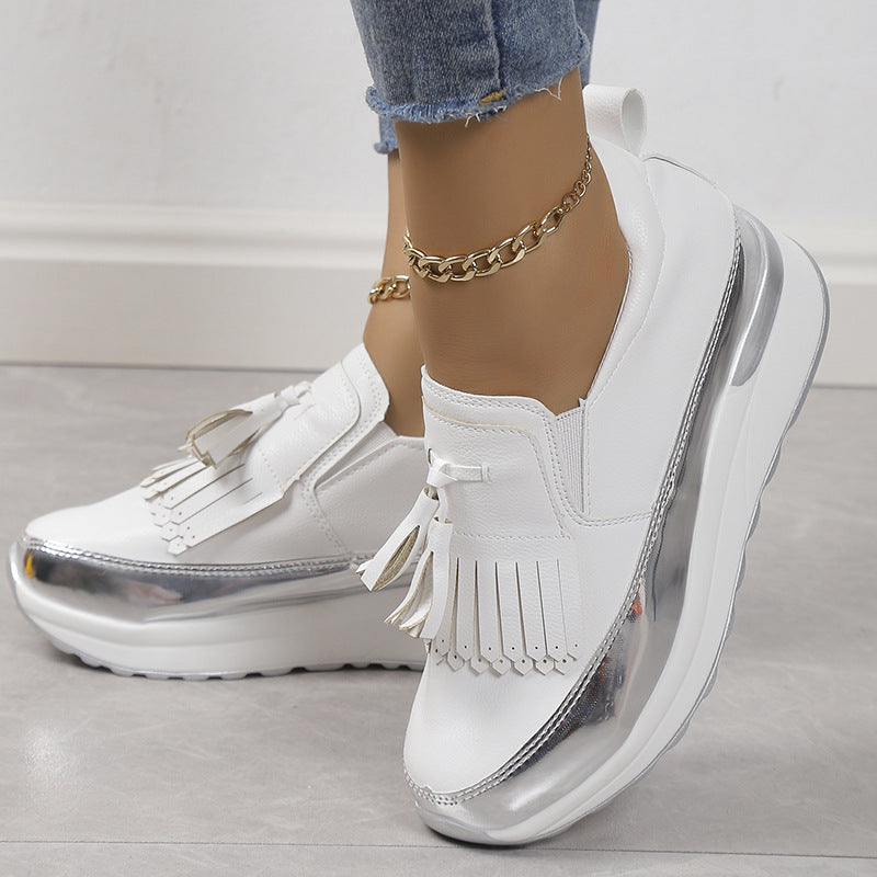 Dame Mode Sneakers med frynser og metallic-elementer Stilla