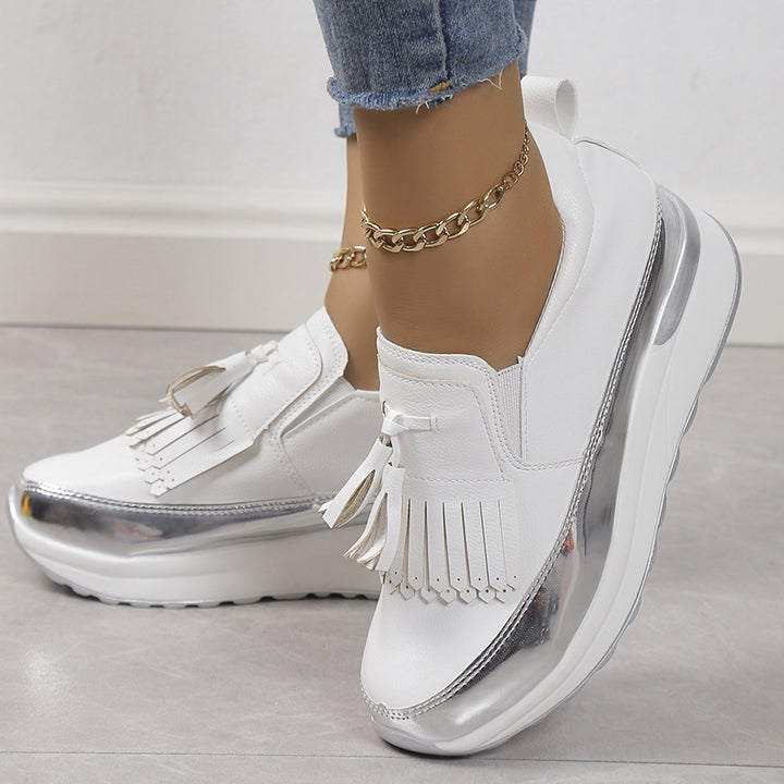 Dame Mode Sneakers med frynser og metallic-elementer Stilla