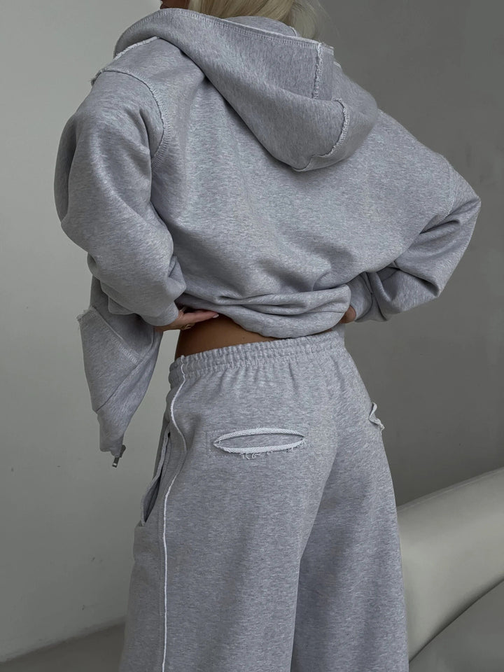 Dame Oversized Hoodie og afslappede fritidsbukser Stilla
