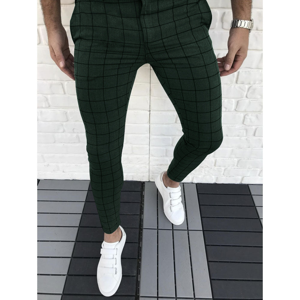 Herrer Ternet Slim-Fit Bukser med elastisk Liv Stilla