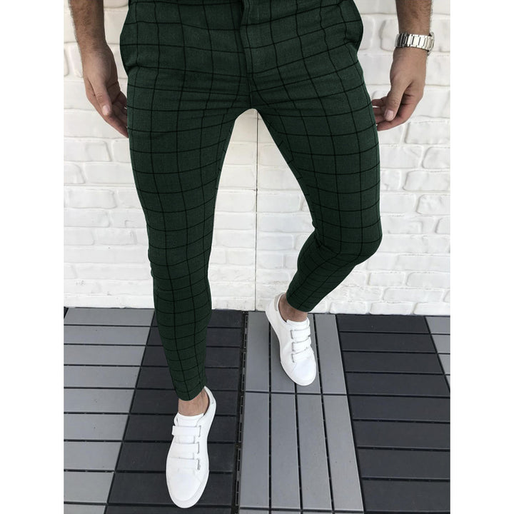 Herrer Ternet Slim-Fit Bukser med elastisk Liv Stilla