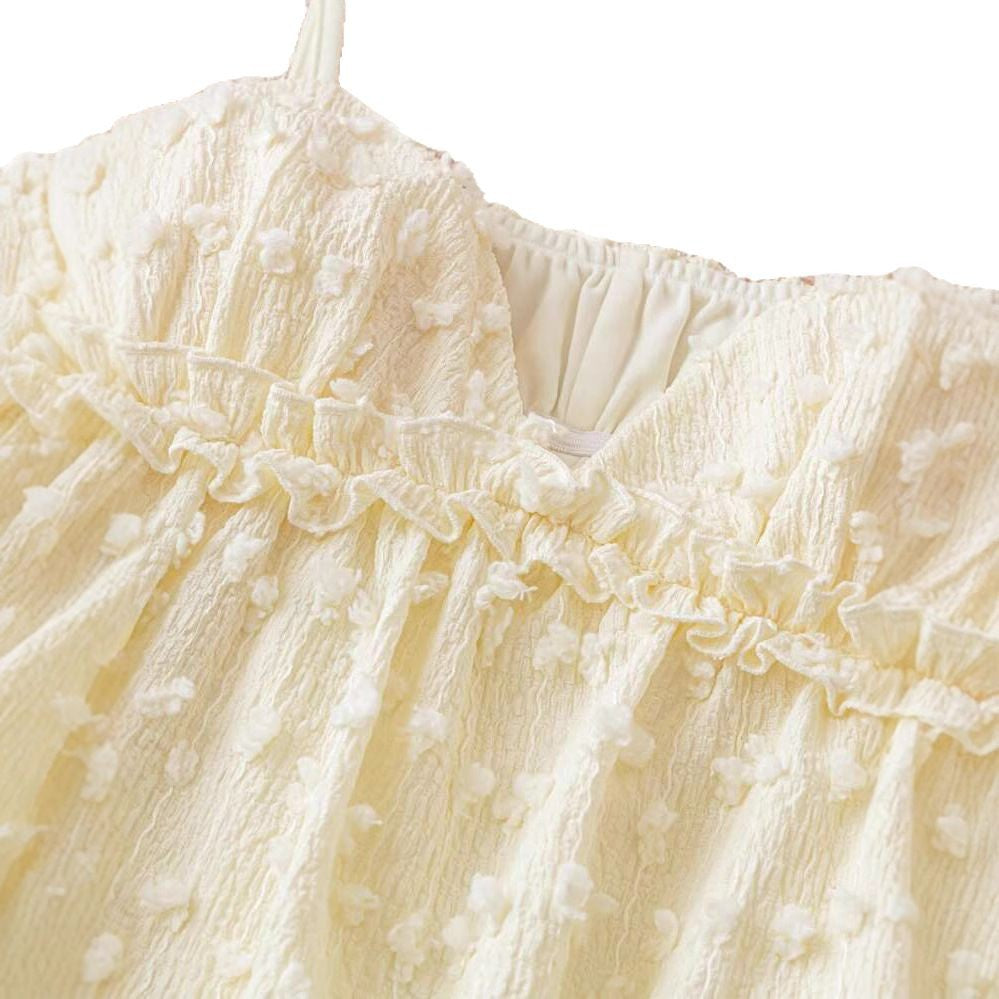 Damer luftig Spaghetti-strop-top med ruffles detaljer Stilla