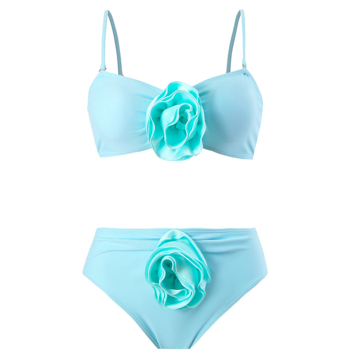 Dame bikini sæt med stilfuldt stribemønster og stilfuld rosen detalje Stilla