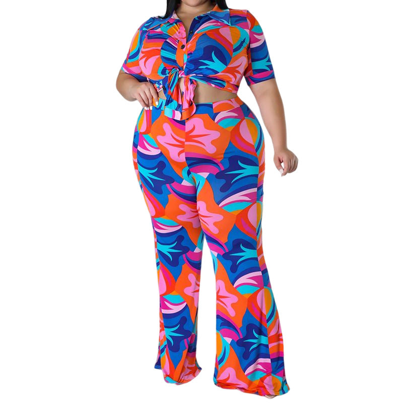 Dame Casual Overall med farverig grafisk print Stilla