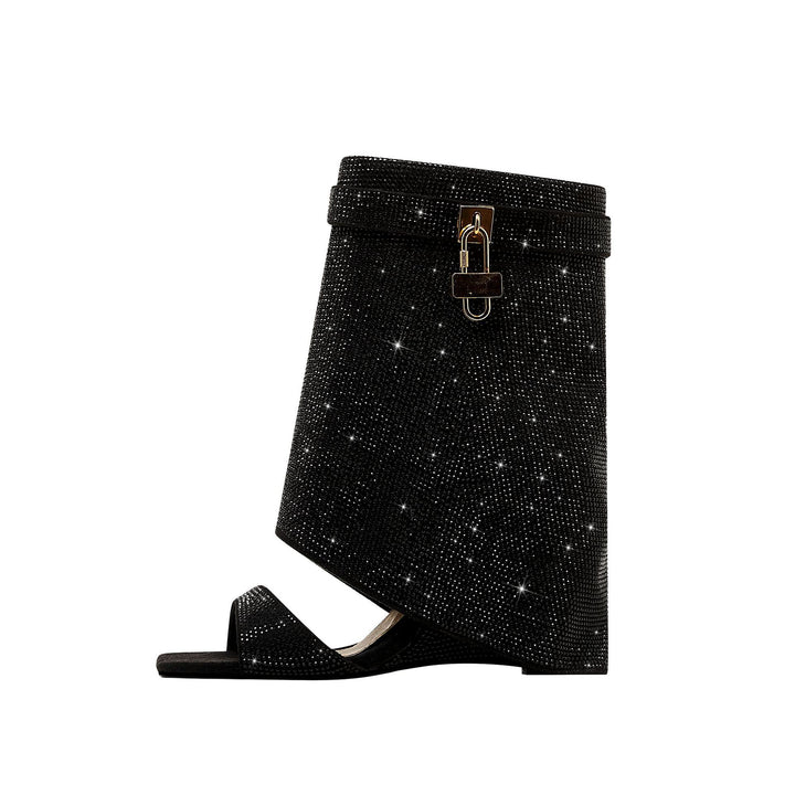 Femme med strass dekorerede Open-Toe ankel-wrapping hæle Stilla