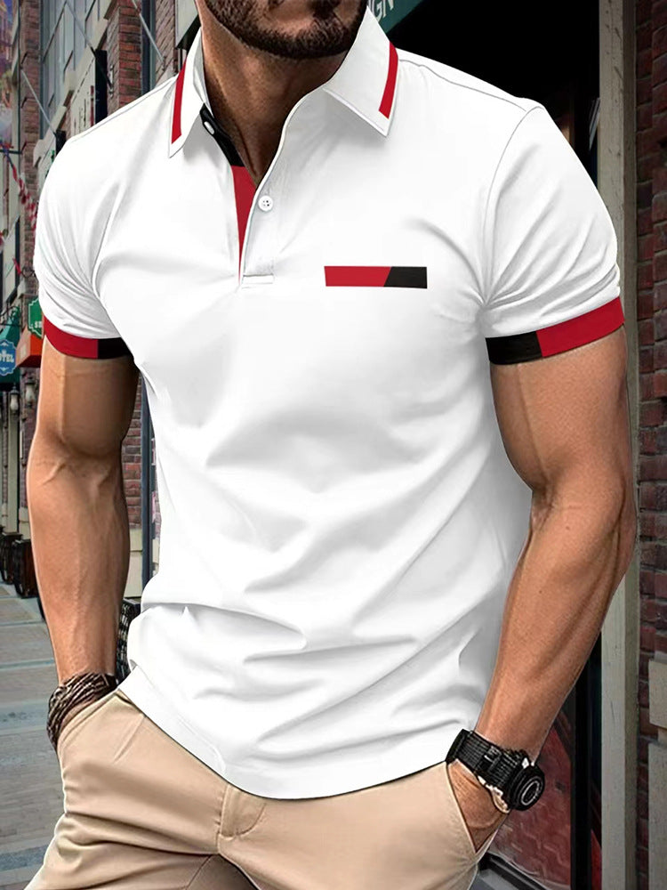 Herrer Poloshirt med stilige accenter Stilla