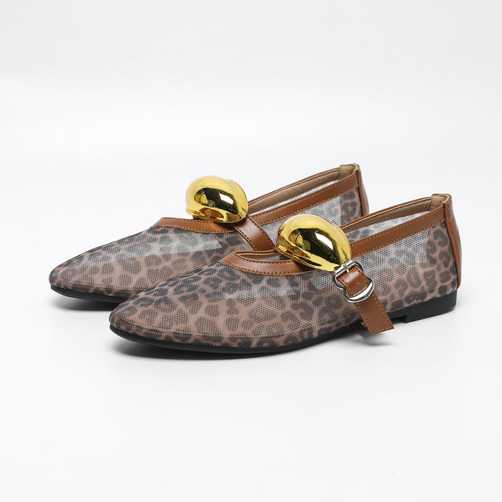 Dame Netzeinstieg Ballerinas med elegant rem Stilla