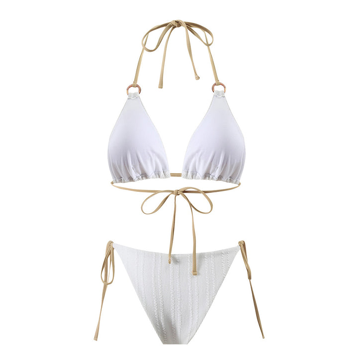 Dame Triangel-Bikini-sæt med raffineret hæklemønster og justerbare bindebånd Stilla