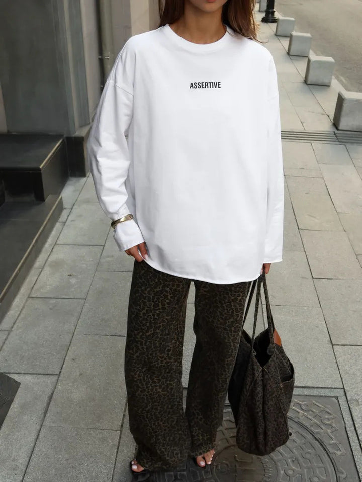 Damer Oversized sweatshirts med iøjnefaldende bogstaver Skovae