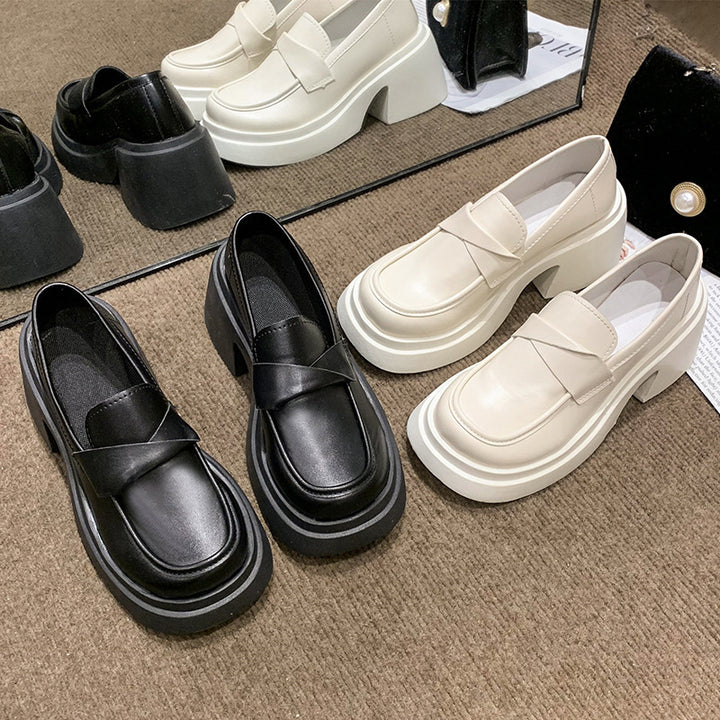 Dame Chunky Loafers med dekorativ rem og komfortabel blokhæl Stilla