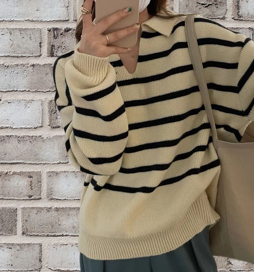 Dame stribet sweater Stilla