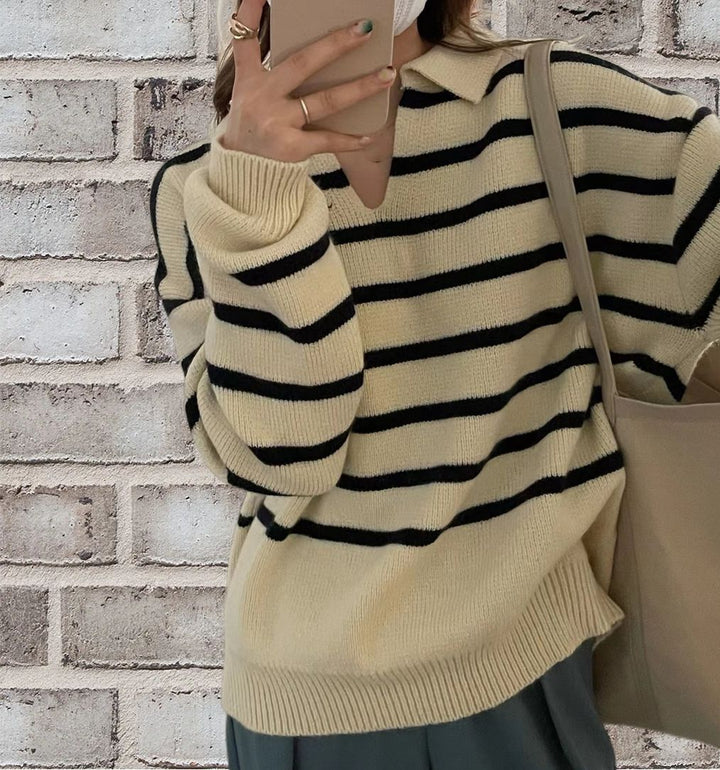 Dame stribet sweater Stilla