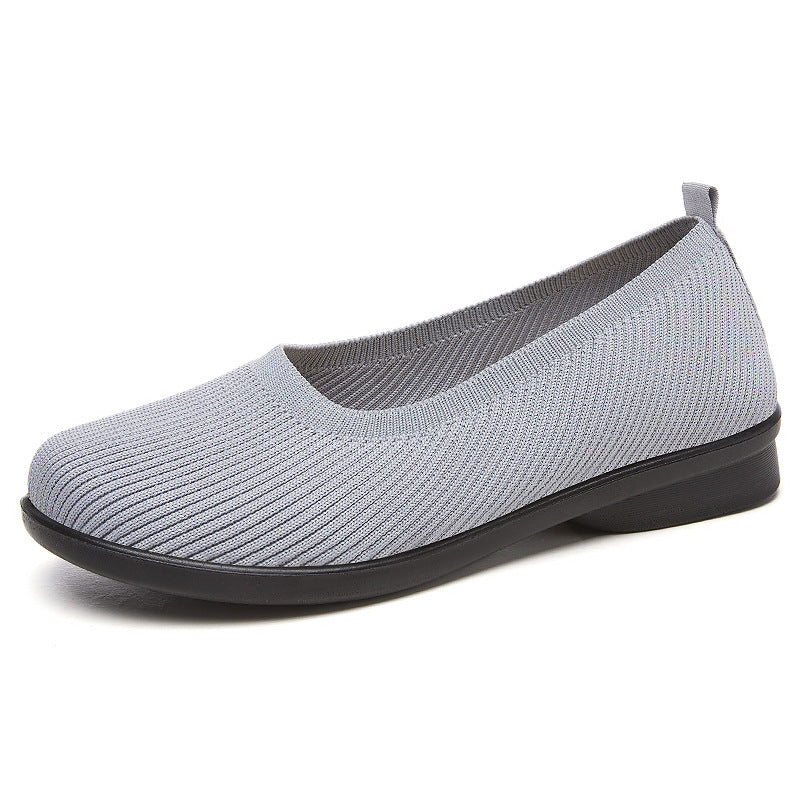 Dame Slip-On Strik Ballet Flats med ergonomisk fodbund Stilla