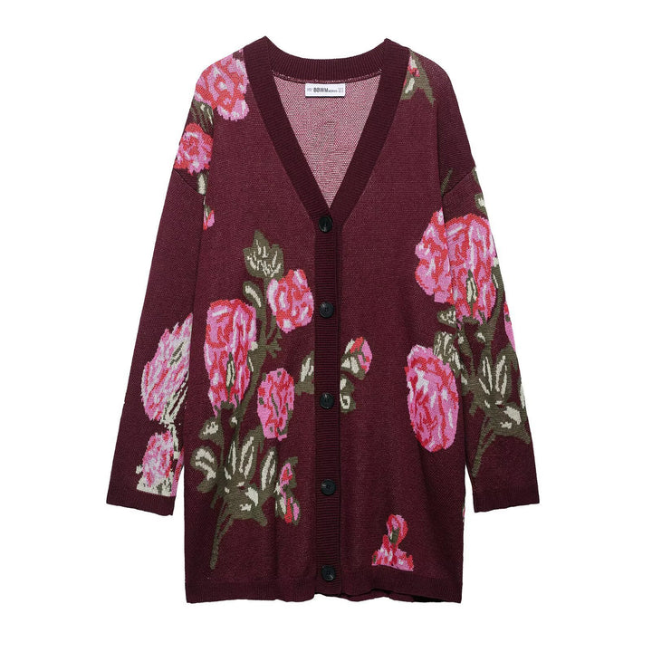 Femme Cropped Striktop med dekorative Blomsterdetaljer Stilla