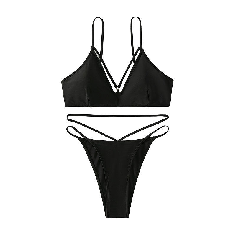 Dame trekant bikini med justerbare stropper og raffineret snit Skovae
