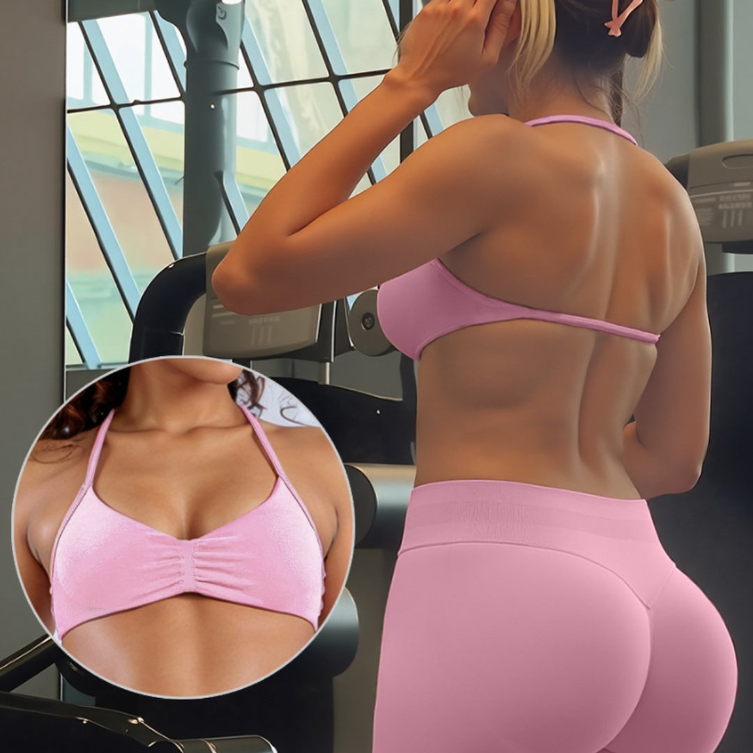 Dame Sport-Bikini Top med raffineret rynkeeffekt Skovae
