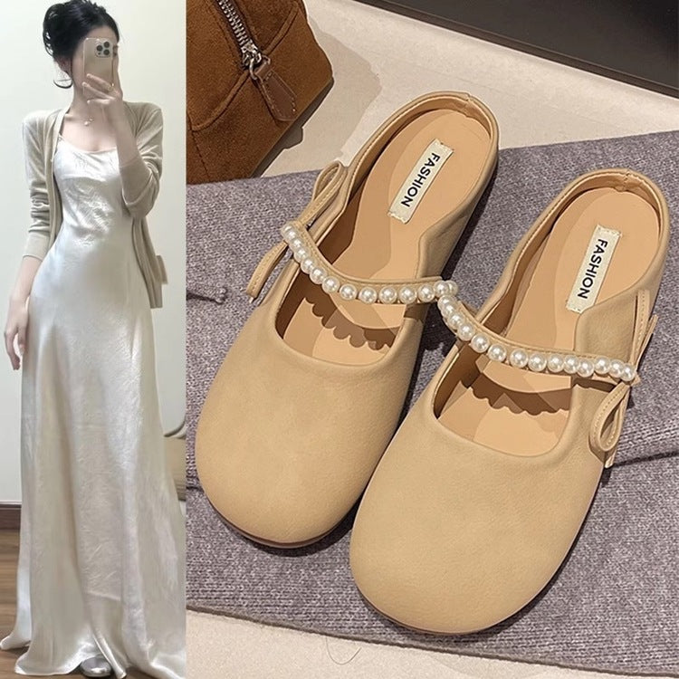 Dame Ballerinas med perleprydet remdesign og behagelig sål Stilla