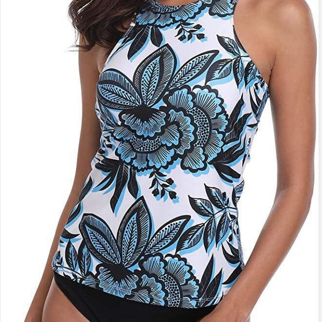Dame Sporty Tankini med elegant snit og blomsterdesign Stilla