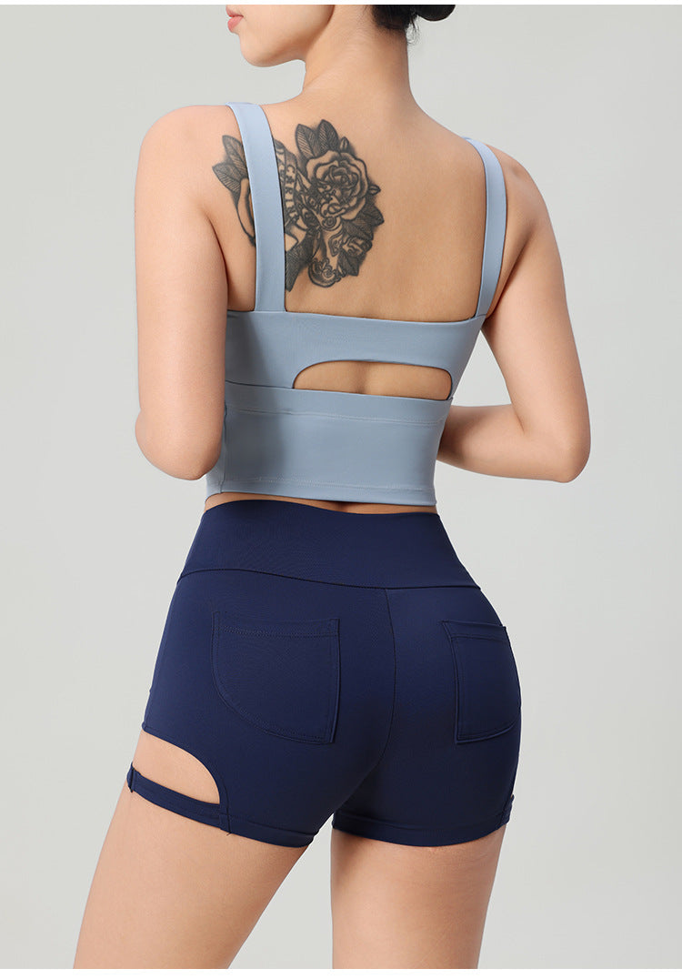 Dame Sporty Talje-og-Shorts-Sæt med justerbare Sidesnøringer og åndbart Materiale Stilla