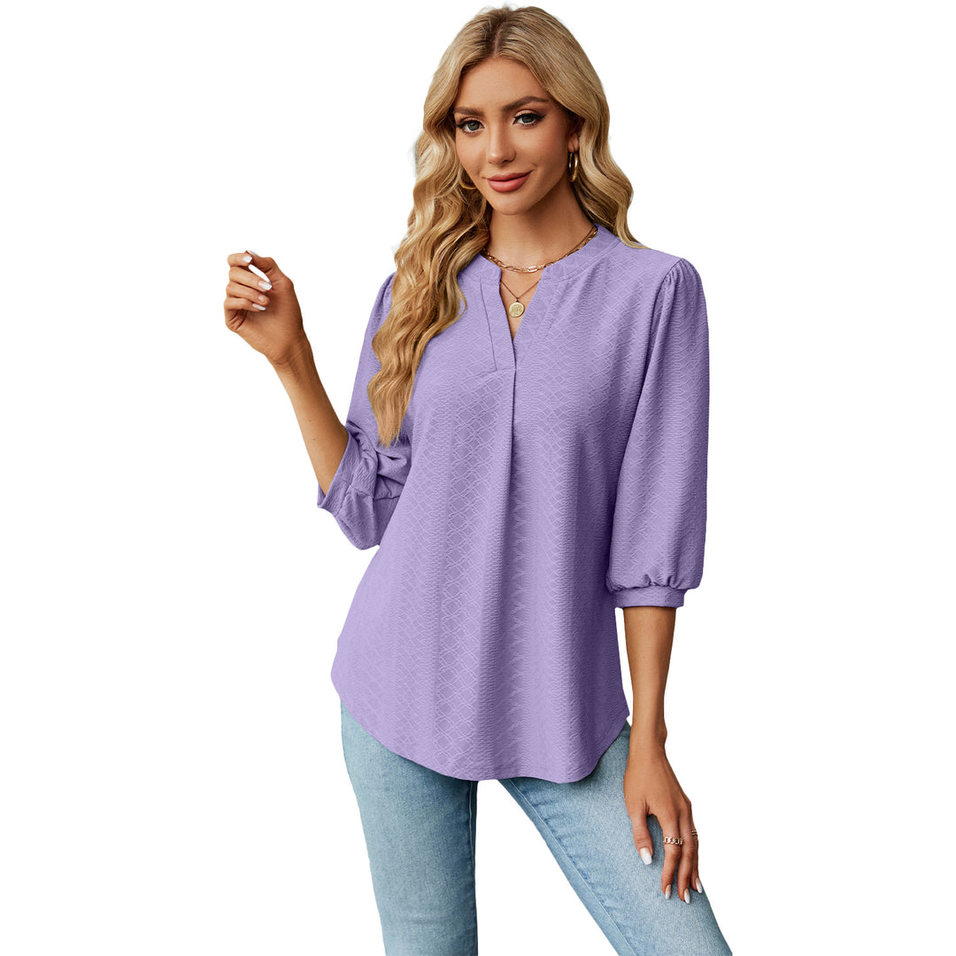 Dame elegant bluse med elegante pufærmer Stilla