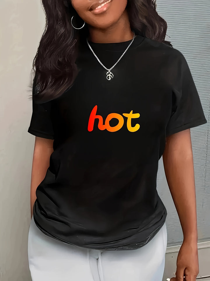 Dame Behagelig T-Shirt med trendy Sommer-print Stilla