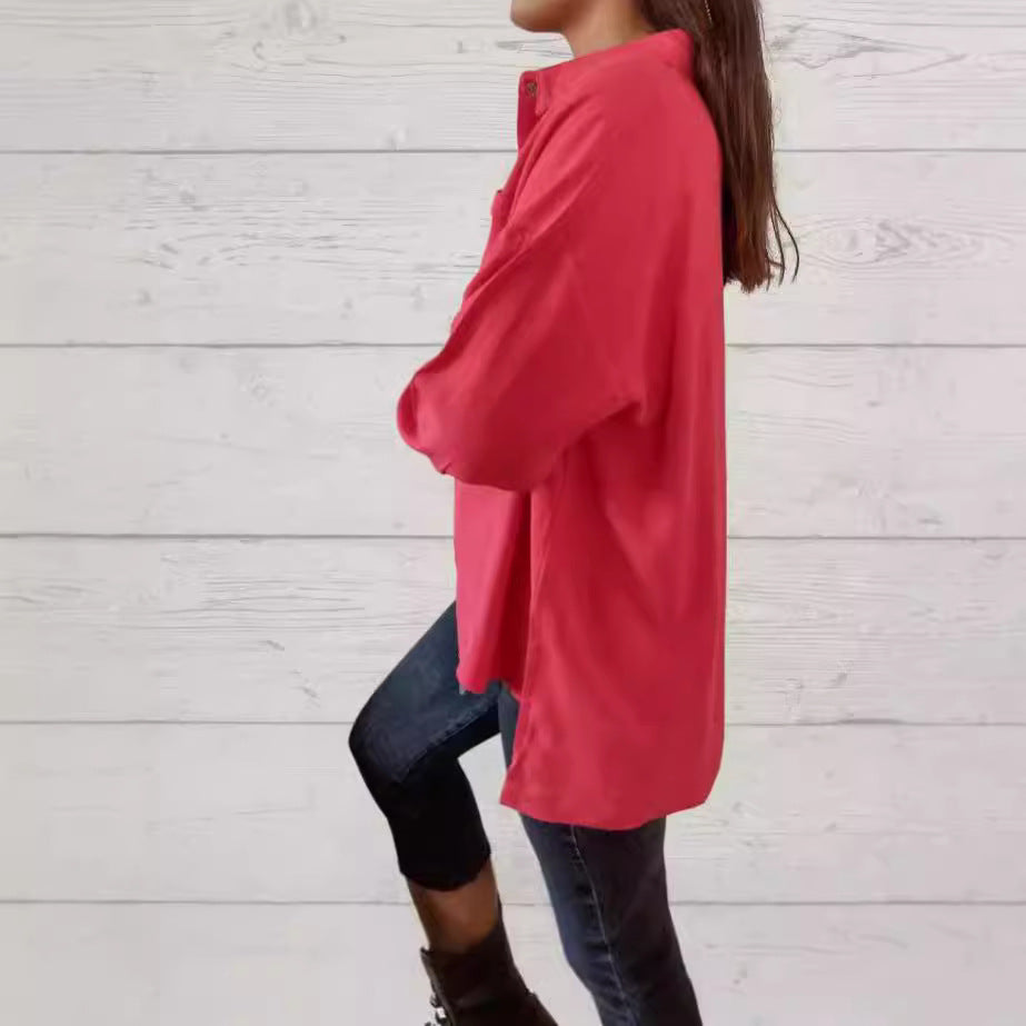 Dame let og luftig bluse med lommer Stilla