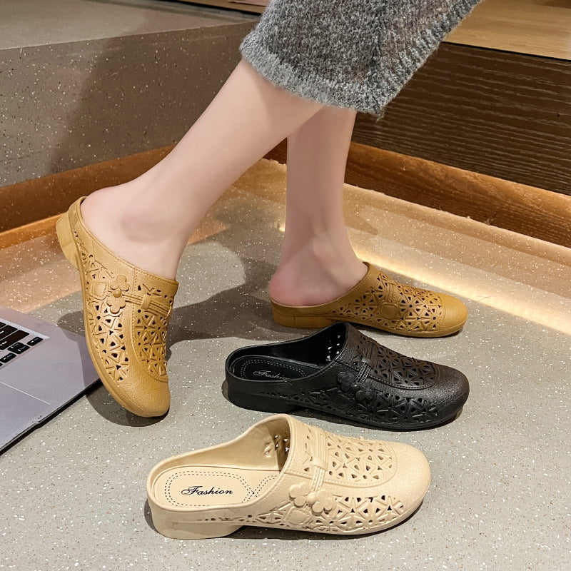 Dame Åndbare og skridsikre Clogs med blomster cut-out design Stilla
